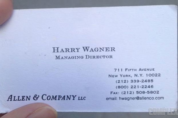 The business card Wagner allegedly threw at the driver before leaving